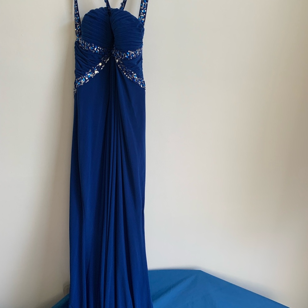 Royal Blue Full Length Formal Dress View 2